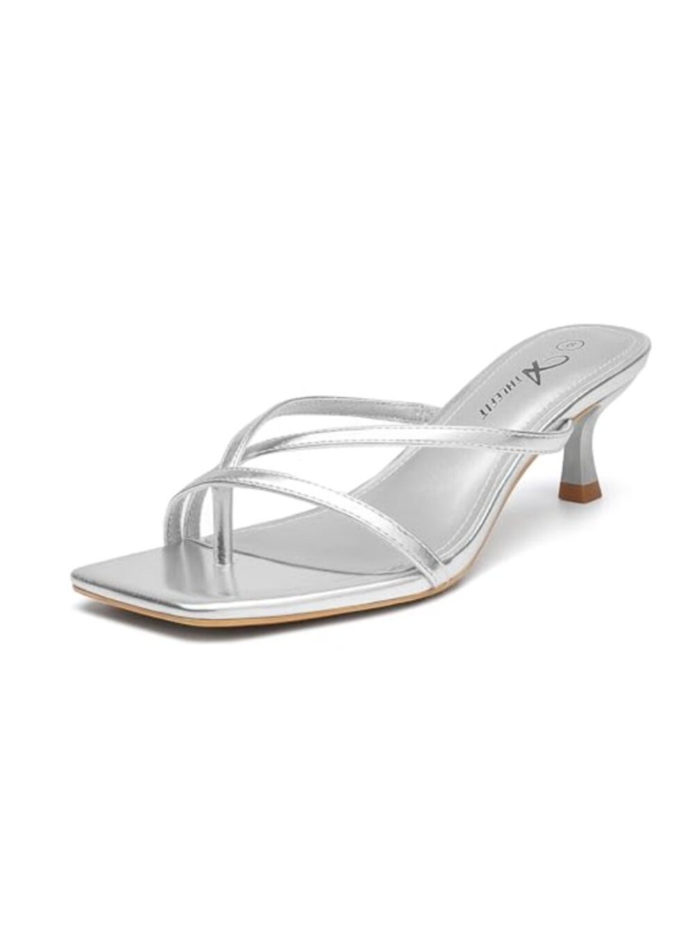 Kitten Heel Strappy Sandals Square Peep Toe Slip On Dressy Summer Shoes